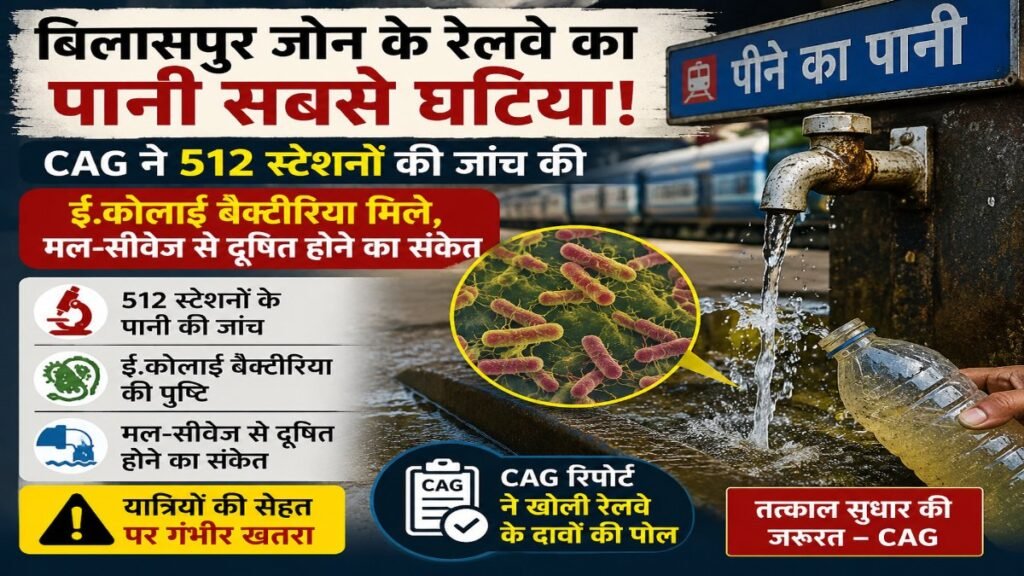CG NEWS : रेल यात्रियों के लिए चिंता की खबर’ बिलासपुर जोन के स्टेशनों के पानी में मिले ई. कोलाई बैक्टीरिया