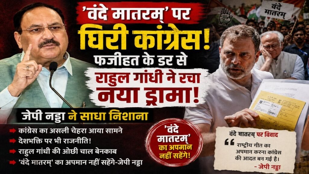 वंदे मातरम् को लेकर सियासी घमासान तेज, जेपी नड्डा ने Rahul Gandhi’ पर साधा निशाना
