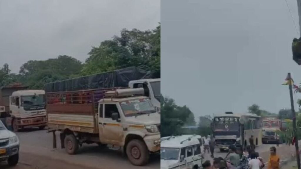 CG NEWS : RTO कर्मचारी से विवाद के बाद सड़क पर उतरे ट्रक चालक, NH-30 पर घंटों लगा जाम